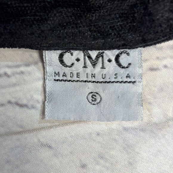 Vintage CMC Tapestry Black Floral Embroidered Coat Jacket Small Artsy C067 -14 - Picture 7 of 16